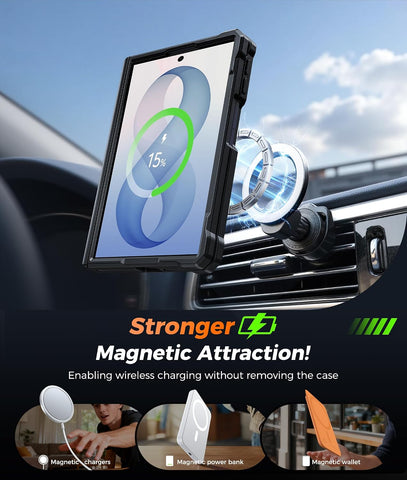 FNTCASE for Samsung Galaxy Z Fold 8 Case with 360 Spin Magnetic Kickstand