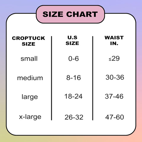 Croptuck Original Adjustable Crop Tuck Waist Band Tool for Tucking Shirt and Sweater Top Size