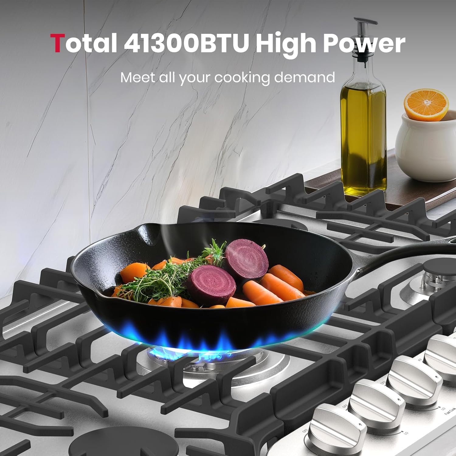 GASLAND 36 Inch Gas Cooktop, PRO GH2365SF 5 Italy Sealed Burner