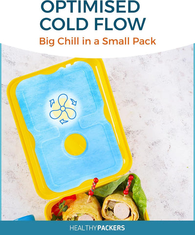 Healthy Packers Ice Packs for Lunch Boxes & Coolers - Freezer Packs - Original Cool Pack | Cooler Accessories for Beach, Camping & Fishing | Slim & Long-Lasting Reusable Ice Pack for Cooler