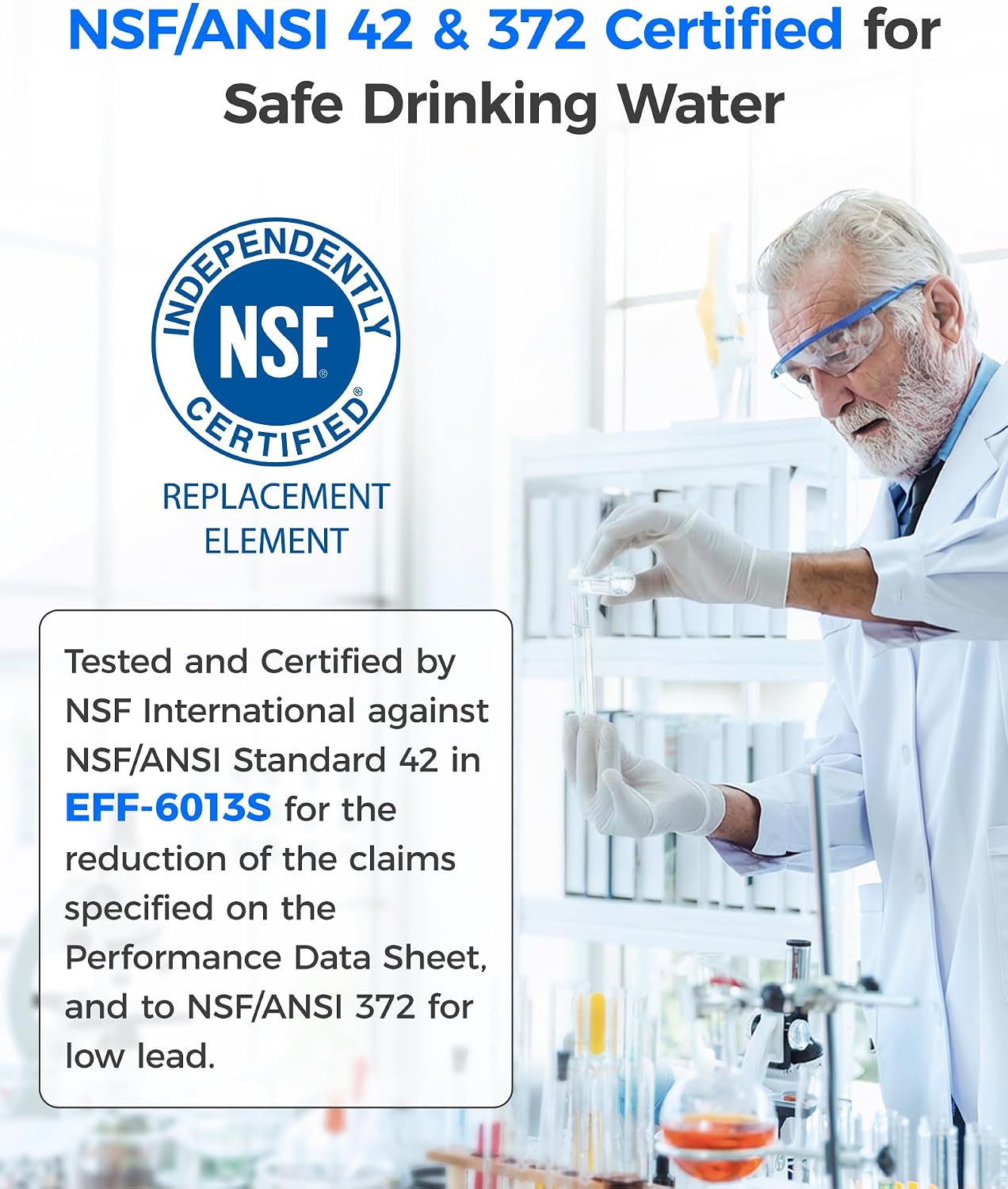 Waterdrop WD-F13 Refrigerator Water Filter, Replacement for GE® MWF®