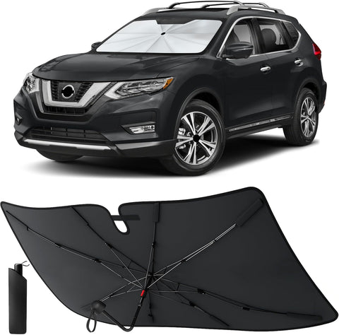 EcoNour Foldable Windshield Sun Shade & Window Tint Fit for 2014-2018 2019 2020 Nissan Rogue Sunshade, Front Car Window Shades Sun Visor, UV Protection, Heat Blocker, Car Accessories