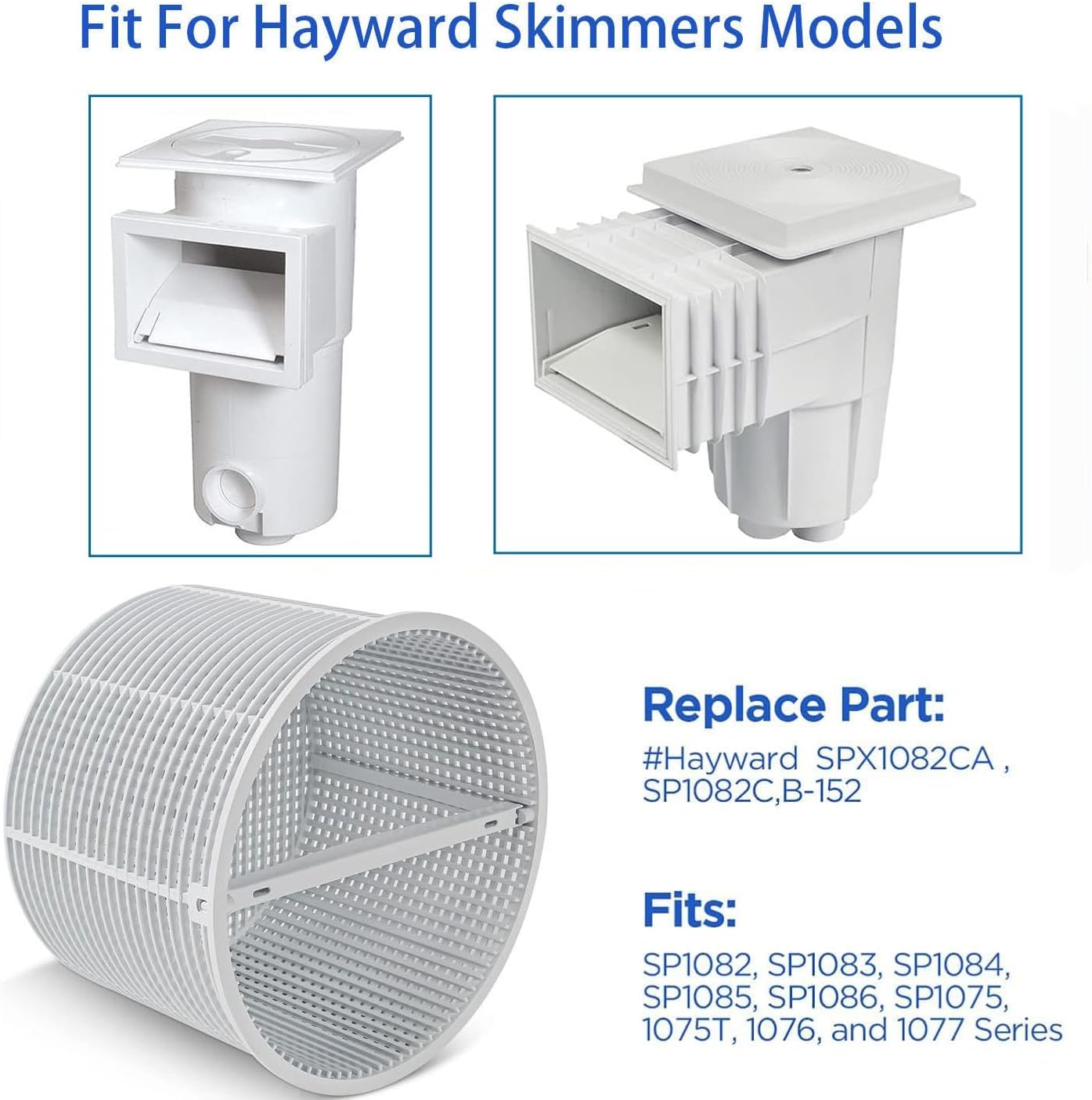 Pool Skimmer Basket Replacement,for Hayward Swimming Pool Skimmer SPX1082CA & Aladdin B-152 Skimmer Models,SP1082 SP1083 SP1084 1085 1086 SP1075 1075T 1076 1077 Skimmers Basket