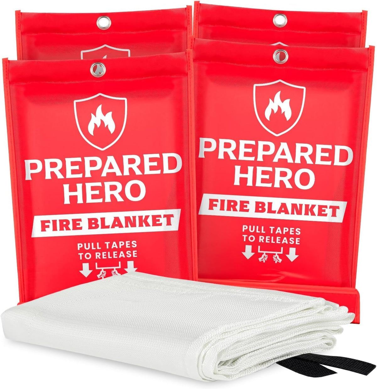 Prepared Hero Emergency Fire Blanket, Kitchen & Home, 39 x 39 in, 4 Pack