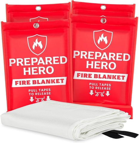 Prepared Hero Emergency Fire Blanket, Kitchen & Home, 39 x 39 in, 4 Pack