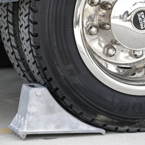 Buyers Products WC1267 Aluminum Wheel Chock 6.25 x 12.25 x 7 Inch with Steep Slope Design and Rugged Teeth for Stability, 55,000 lb Capacity, Lightweight Chock for Trucks Trailers and Equipment