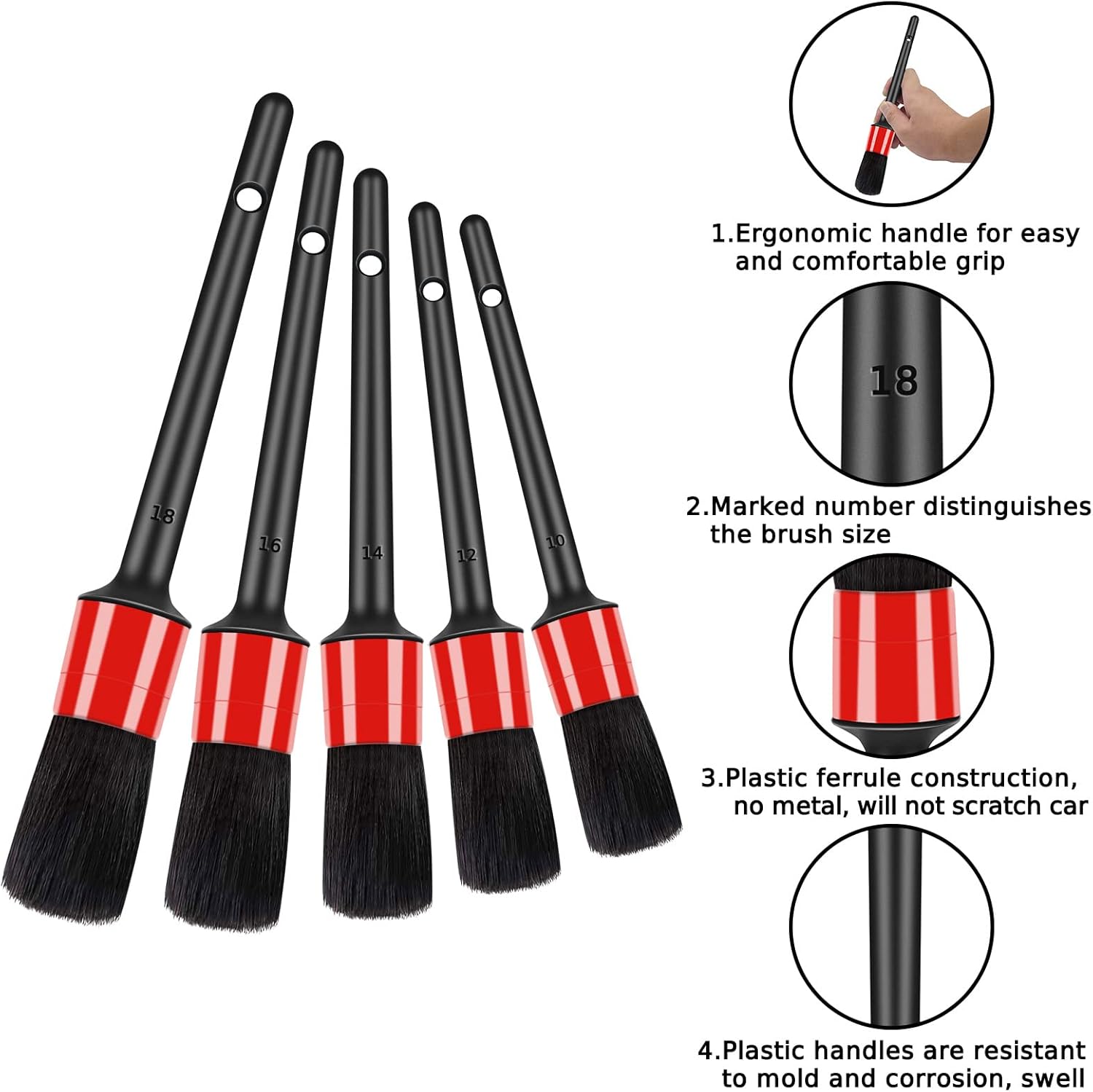 HMPLL 10pcs Auto Car Detailing Brush Set Car Interior Cleaning Kit
