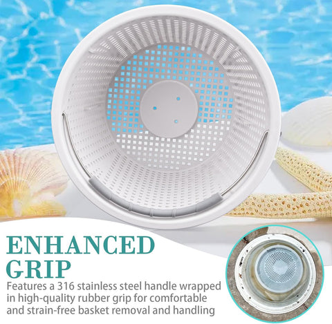 8" Pool Skimmer Basket for Inground Pool, for Pentair & Hayward