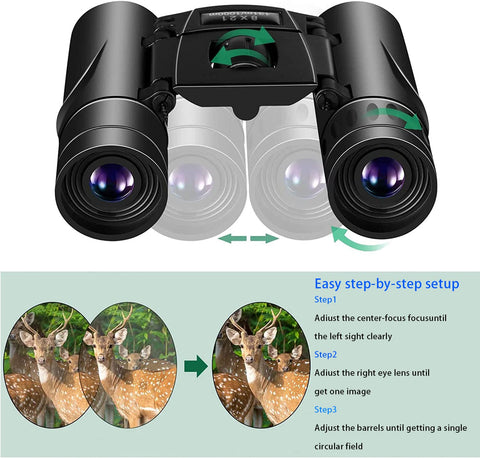 ZIYOUHU 8x21 Binoculars Small Compact Light Binoculars, Suitable for Adults and Children Bird Watching Travel Sightseeing, Waterproof Lightweight Small Binoculars, with Clear Low-Light Vision