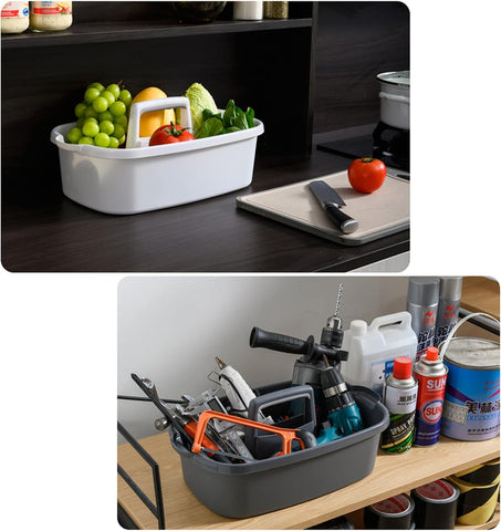 JiatuA Large Cleaning Supplies Caddy Portable Shower Caddy Basket Dark Gray