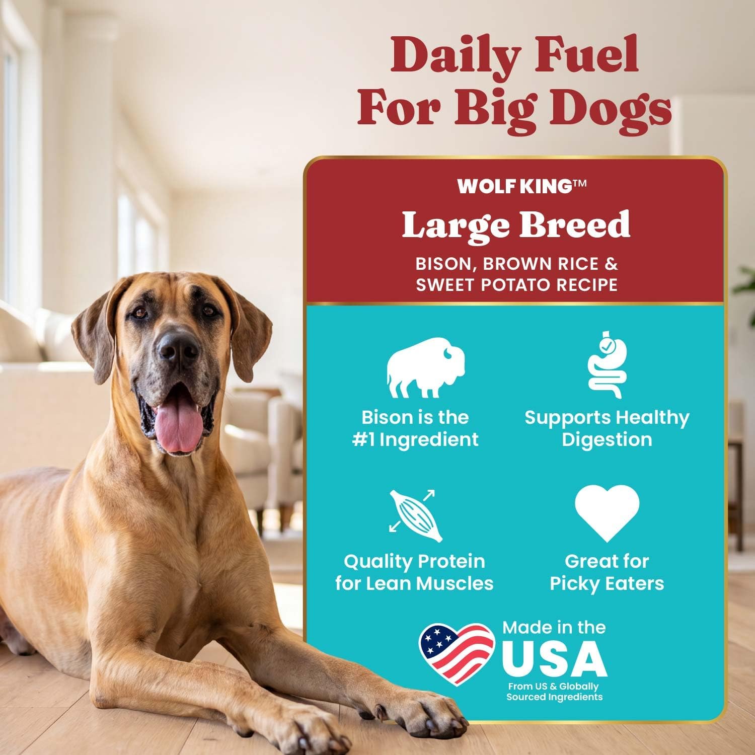 Solid Gold Bison Dry Dog Food, High Protein for Large Breeds, 22LB