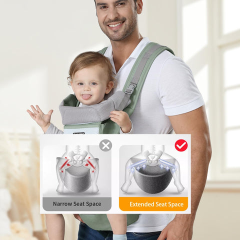 KIYUMI 6-in-1 Baby Carrier Newborn to Toddler with Hip Seat Ergonomic
