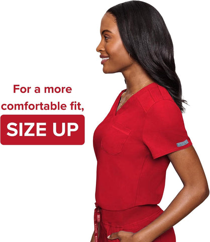 Med Couture Touch Women's Scrub Tops V-Neck Tuck-in Top with 1 Pocket