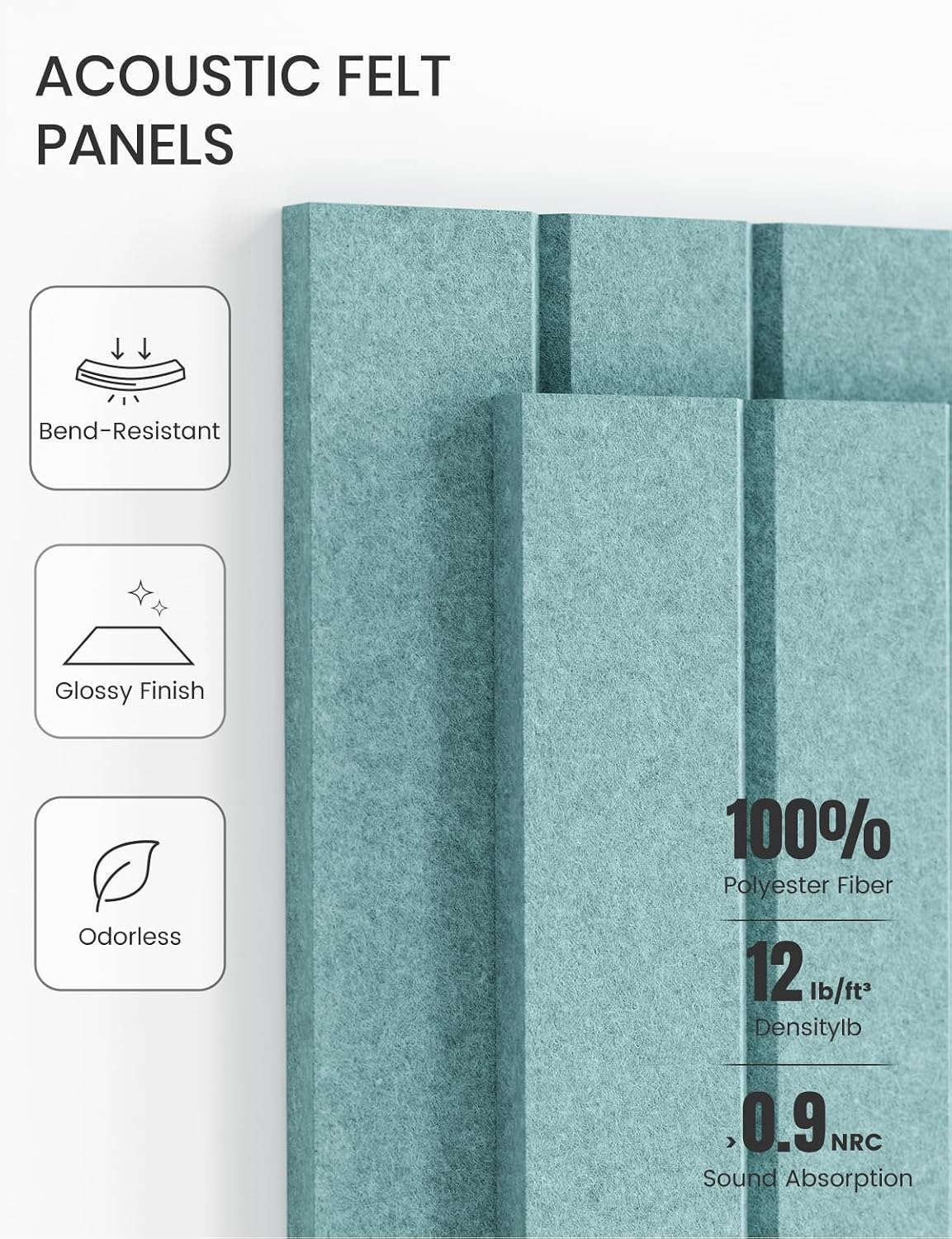Fluxynara 36" x 24" Large Felt Bulletin Board, Aqua Blue