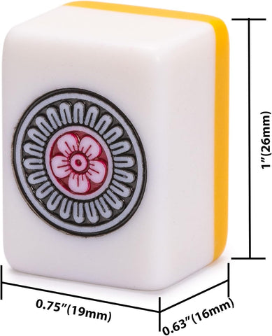 YMI Japanese Riichi Mahjong Set, White & Yellow Tiles