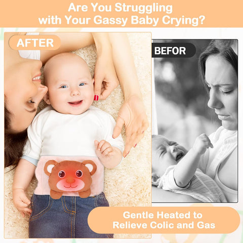 Baby Colic & Gas Relief-Heigoeost Newborns Gripebelt Heating Pad Tummy Wrap