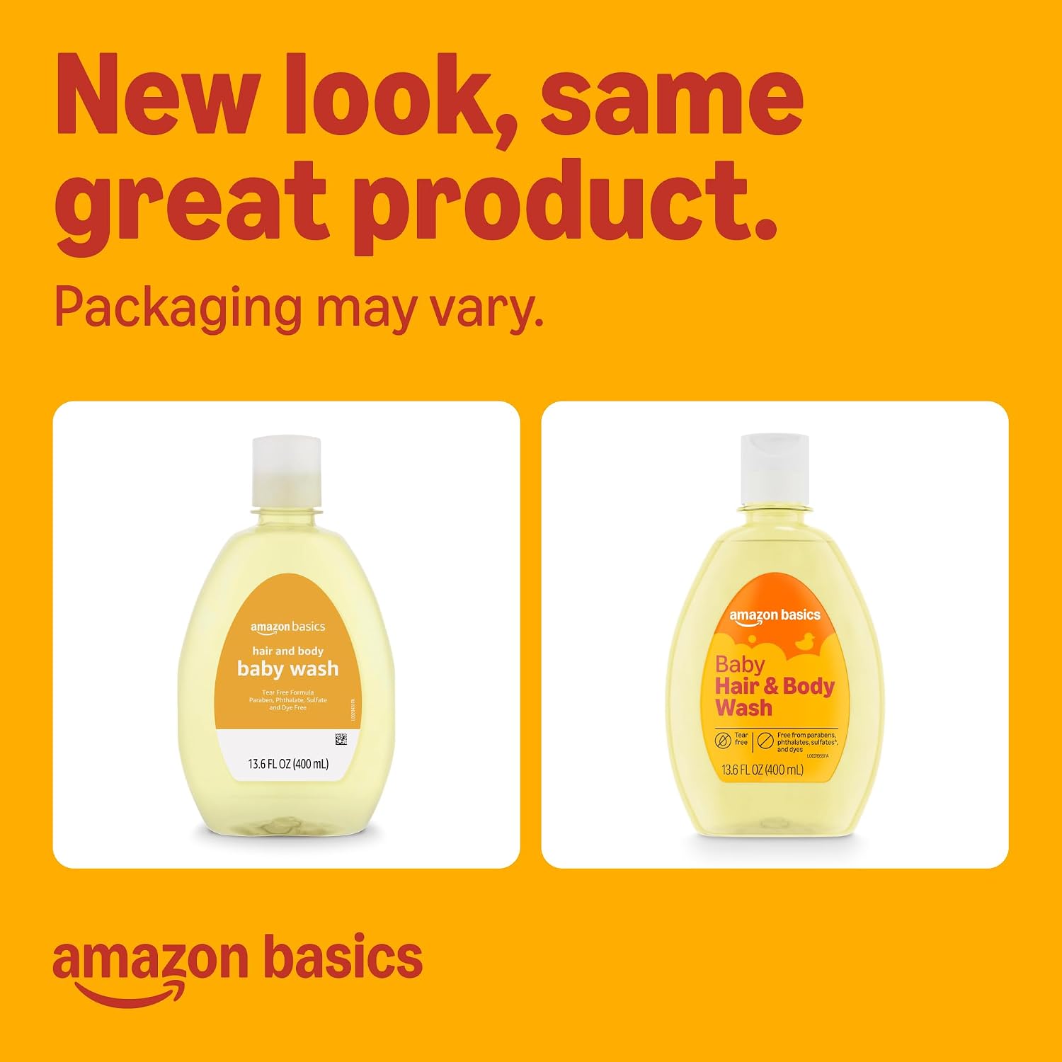 Amazon Basics Tear-Free Baby Hair and Body Wash, Lightly scented, 13.6 Fluid Ounce, 1-Pack, Packaging May Vary