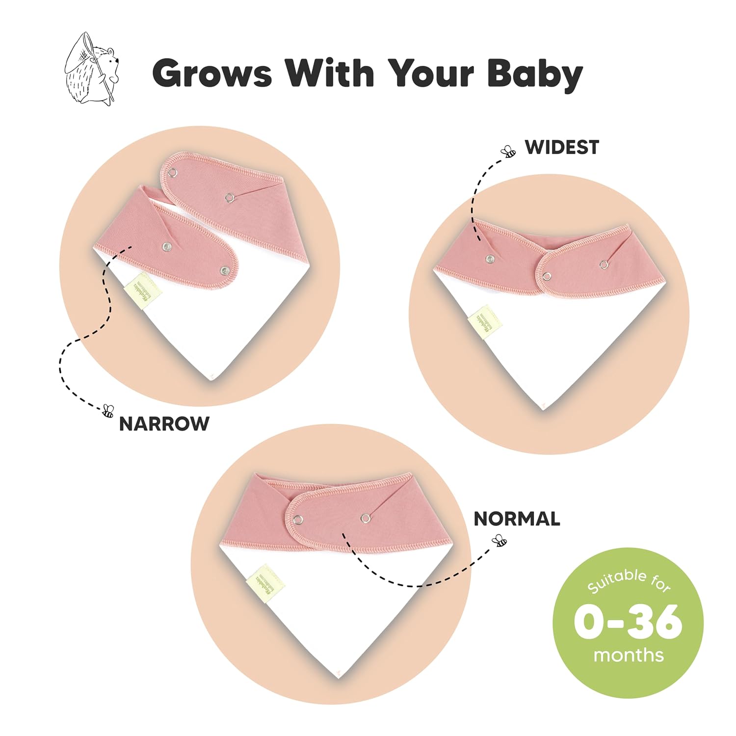 KeaBabies 8pk Organic Baby Bandana Bibs for Drooling Teething, Muted Pastel