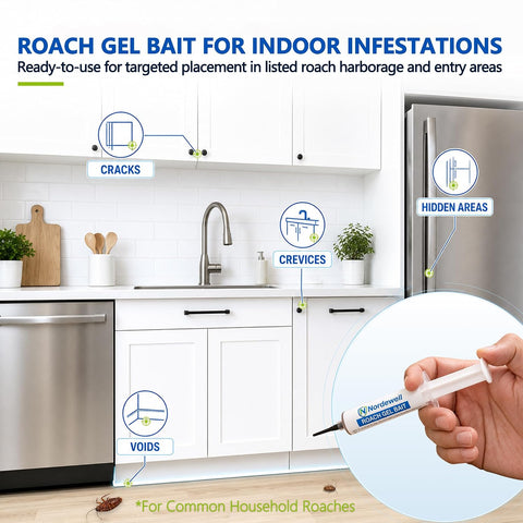 Indoor Cockroach Gel Bait, 4 x 30 g Tubes, Indoxacarb 0.6%