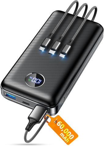 ZZI Portable Charger Power Bank 60000mAh, 22.5W PD Fast-Charge Battery Pack