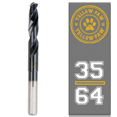 35/64 Inch Drill Bit for Metal - Industrial Grade M35 Cobalt Titanium Aluminum Nitrite - 35/64" Diameter & Total Length of 6" with Working Length of 3" Easily Drill Into Metal, Steel, & Aluminum