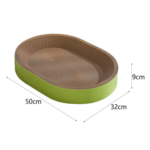 Baoblaze Cat Scratcher Cardboard Scratch Pad Nest Playing Rest Bowl for Small Medium Large Cats Furniture Protector Scratching Board, M Green
