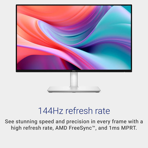 Dell 24 Plus Monitor - S2425HSM - 23.8-inch FHD (1920x1080) 144Hz 1ms Display, 2 x 3W Speakers, HDMI Connectivity, Height/Tilt/Pivot/Swivel Adjustability, AMD FreeSync - Ash White