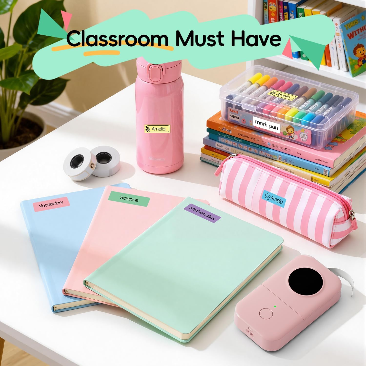 Phomemo Label Maker, Bluetooth Mini Portable Label Printer for Home School