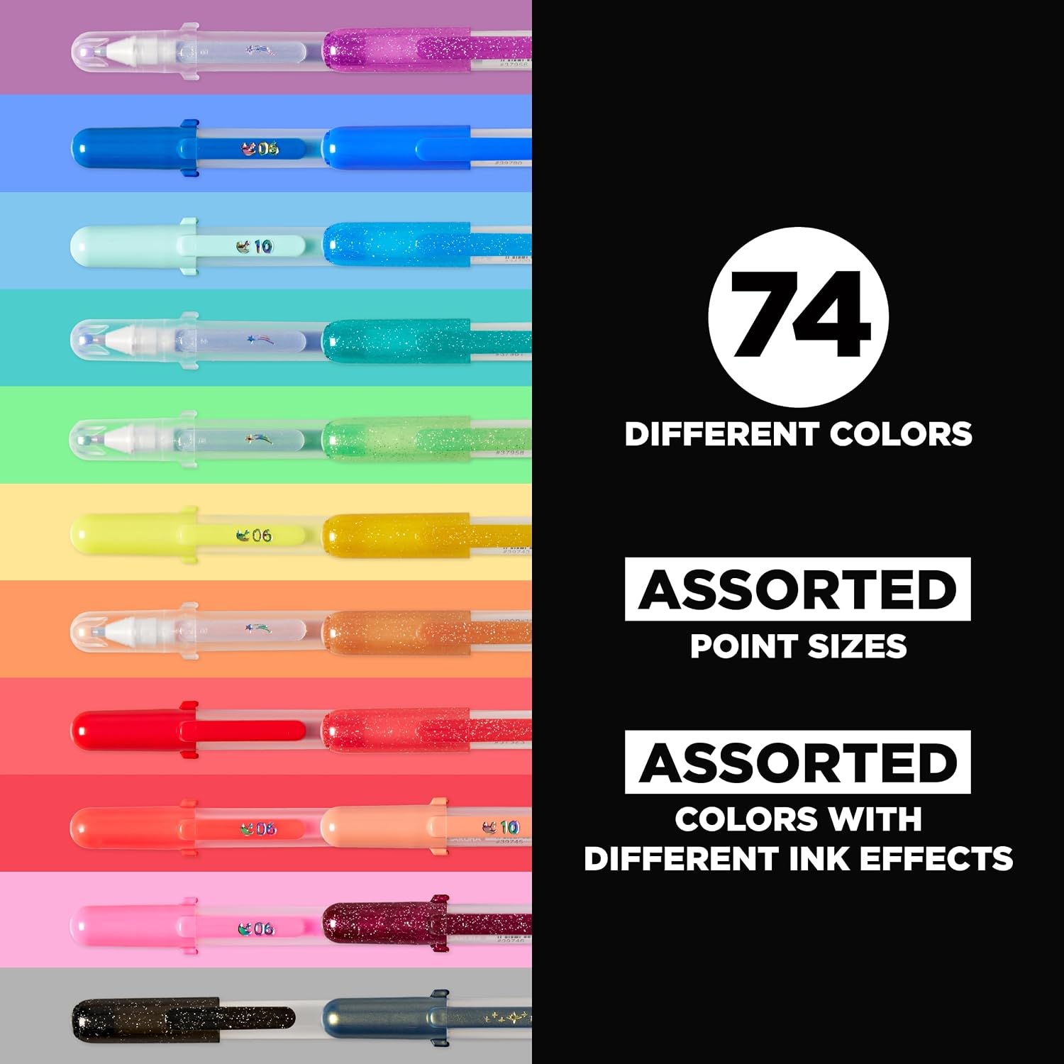 SAKURA Gelly Roll Gel Pens Gift Set, Assorted Colors, 74 Pack