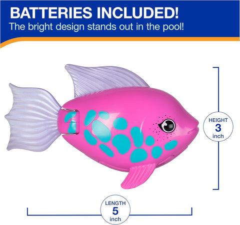 SwimWays Rainbow Reef Pink Fish Water-Activated Pool Toy for Ages 5+