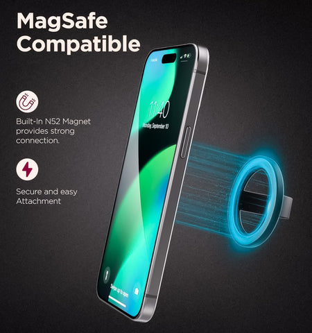 Encased Magnetic Phone Grip Holder (Compatible with MagSafe) Thin Silicone Finger Loop Ring for iPhone (Neutral)