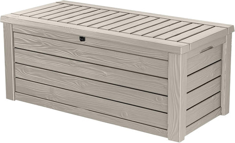 Keter Westwood 150 Gal Outdoor Storage Box for Patio and Pool Accessories