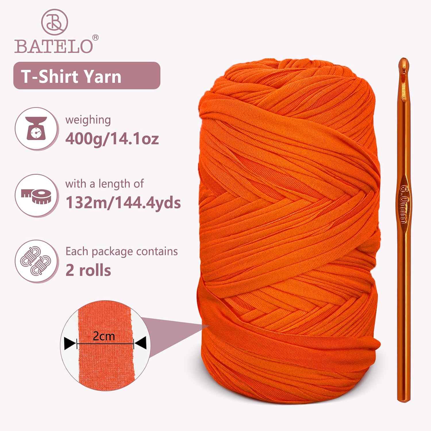 2 Pack T-Shirt Yarn Crochet Yarn for Beginner Crochet Bags/Basket/Coaster,Tshirt Yarn 400g/144yds High Elastic Thick Yarn Polyester Fabric（Avocado Green）
