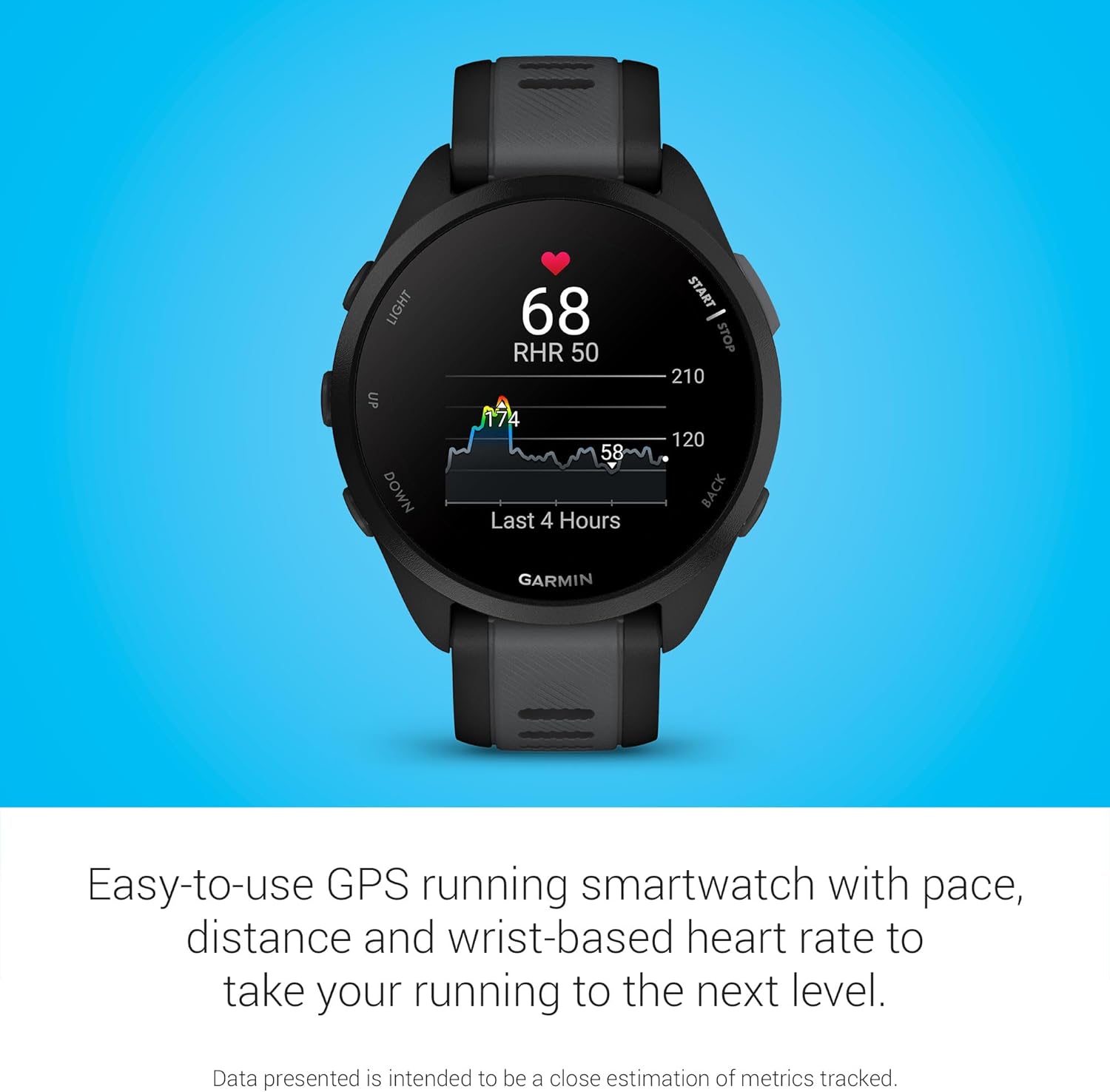 Garmin Forerunner® 165, Running Smartwatch, 43mm, Black