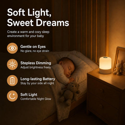 Portable Baby Night Light, 3 Color Egg Lights for Nursery