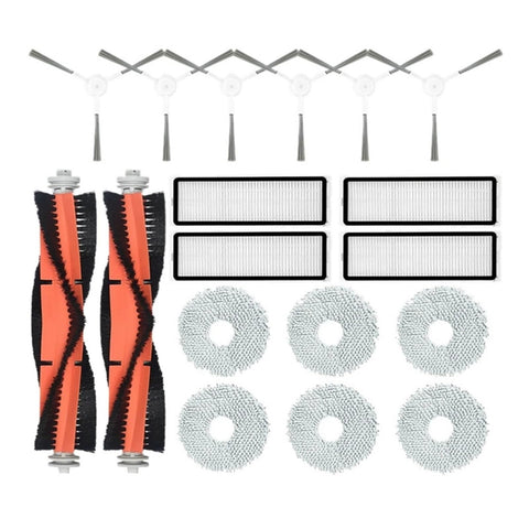 IAQIYOPS 18PCS Vacuum Cleaner Main Side Brush Hepa Filter Mop Rag Cloth Replacement Accessories，Compatible for Xiaomi S10+ /S10 Plus Vacuum