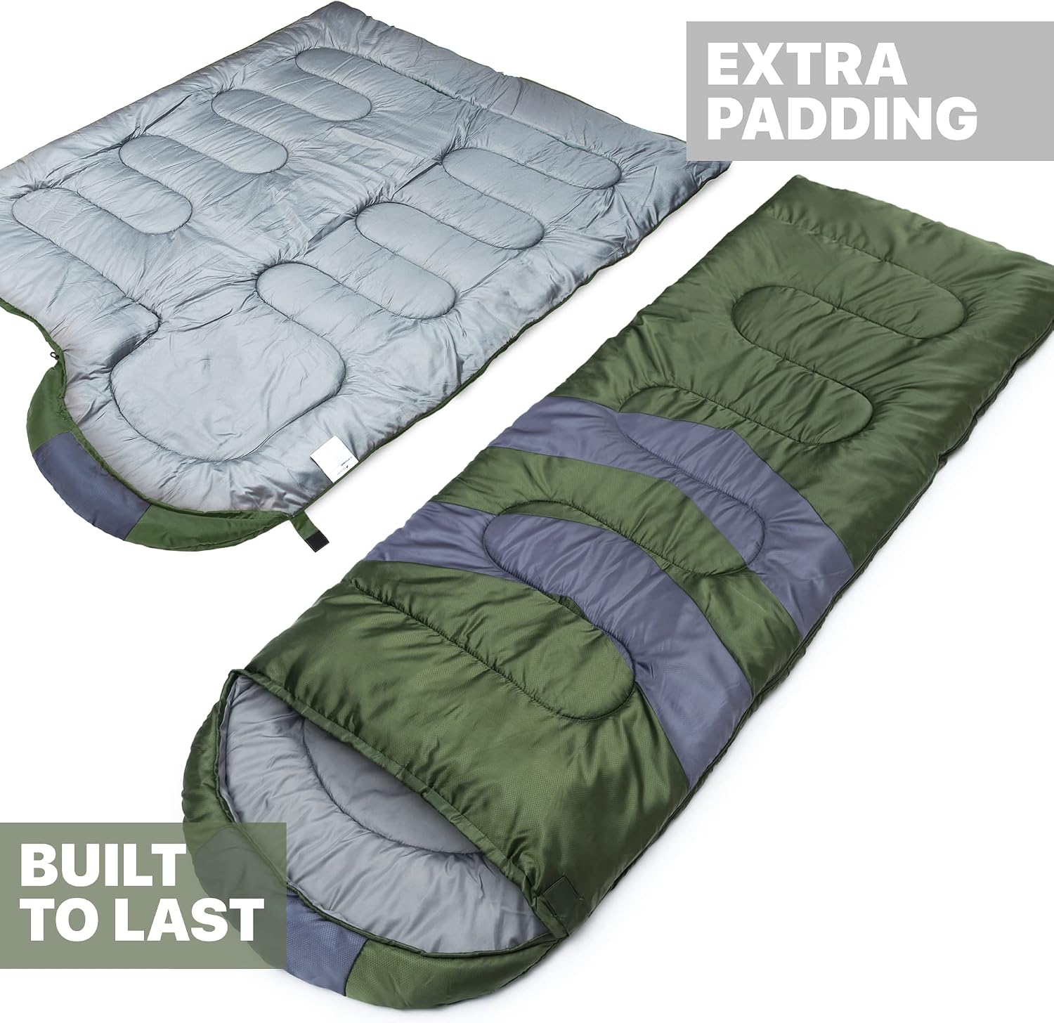 MalloMe Sleeping Bags for Adults Cold Weather & Warm - Backpacking Camping Sleeping Bag for Kids, Girls, Boys - Lightweight Camping Essentials Gear Accessories Hiking Sleep Must Haves Single & Double