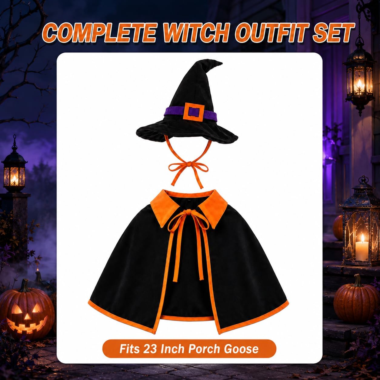 Halloween Porch Goose Outfits for 23 Inch Lawn Goose Statue Decor