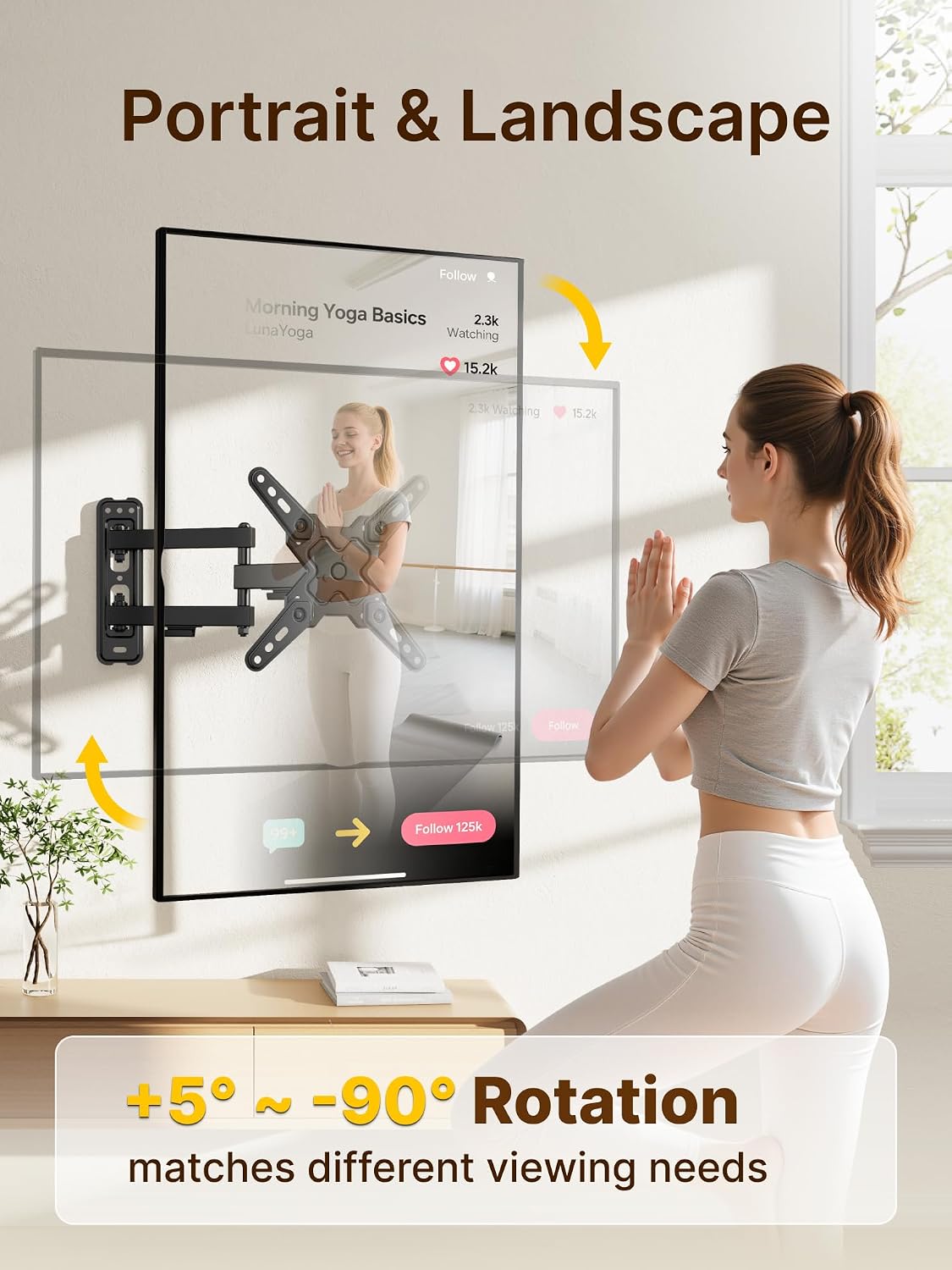 monTEK Full Motion Small TV Wall Mount for 13-43 Inch TVs up to 44 lb