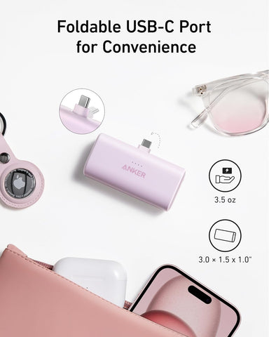 Anker Nano Power Bank,5,000mAh Portable Charger, Built-in USB-C Connector