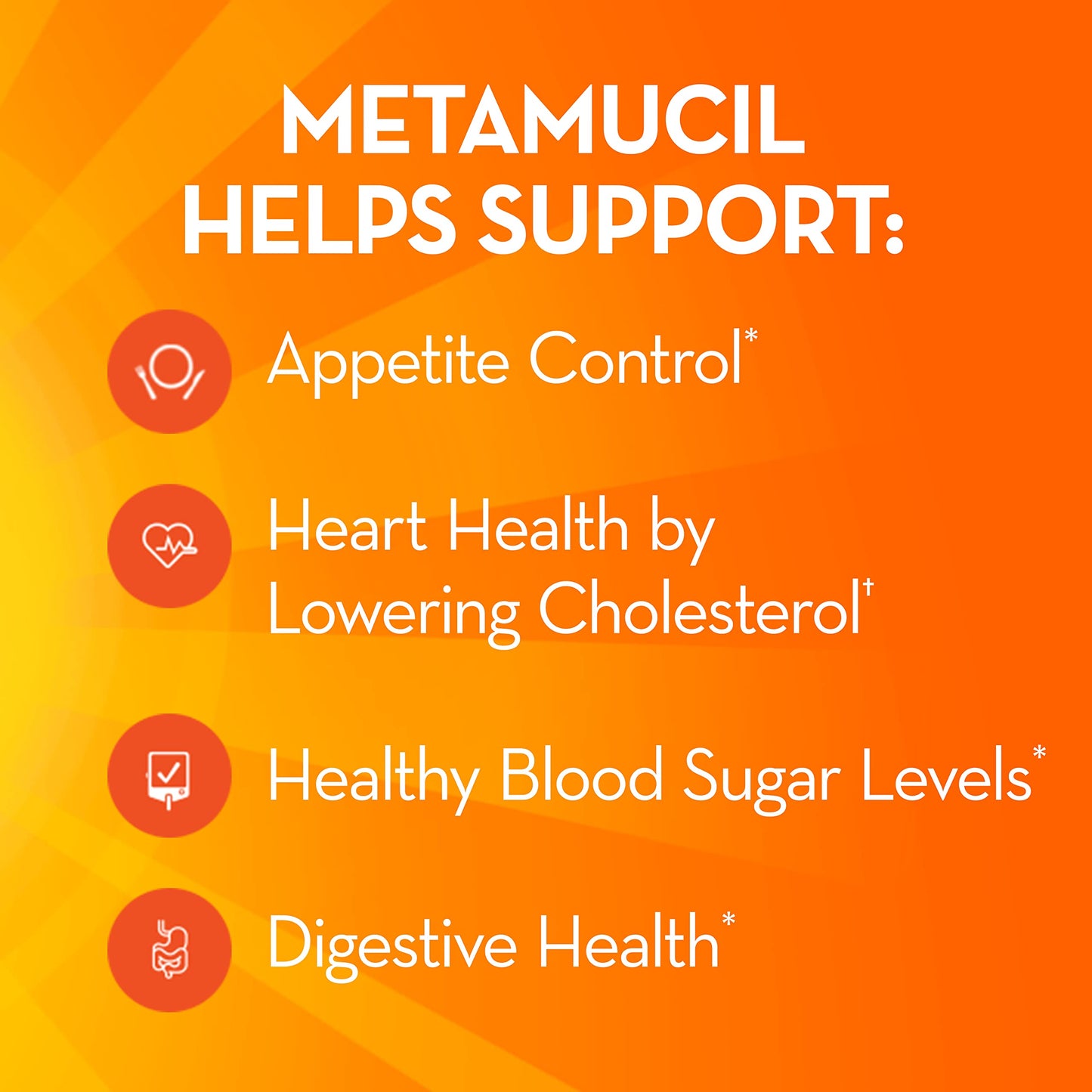 Metamucil, Daily Psyllium Husk Powder Supplement, Sugar-Free Powder, 4-in-1 Fiber for Digestive Health, Orange Flavored Drink, 114 teaspoons, 1.4 Pound (Pack of 1)