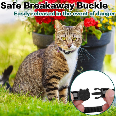 Airtag Cat Collar Breakaway, Reflective Collar with Air Tag Holder