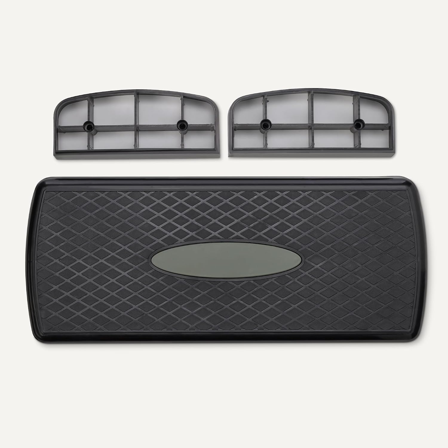 Amazon Basics Aerobic Exercise Step Platform, Adjustable Workout Stepper for Home Fitness, 27", Black/Grey