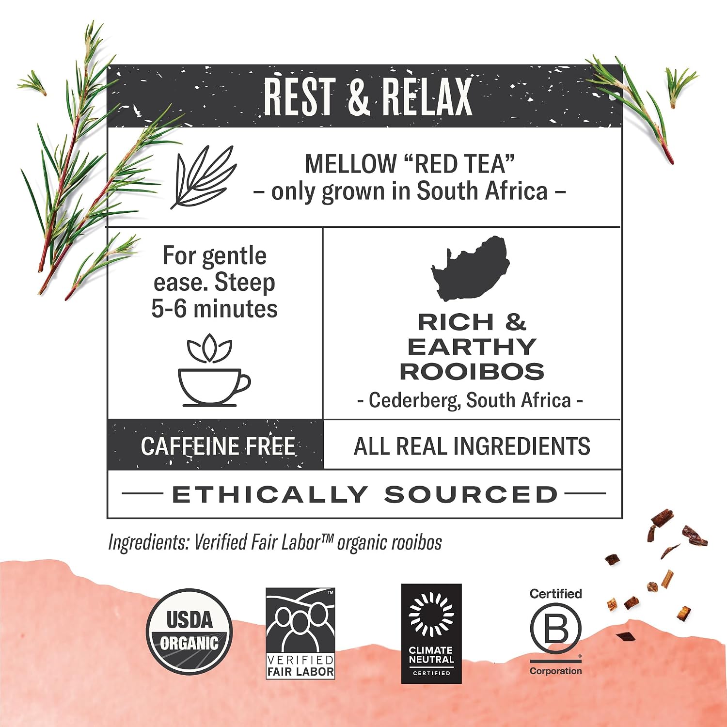 Numi Organic Rooibos Tea, 100 Herbal Tea Bags, Caffeine Free