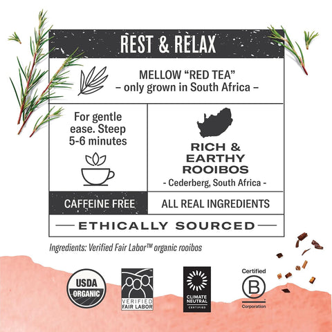 Numi Organic Rooibos Tea, 100 Herbal Tea Bags, Caffeine Free