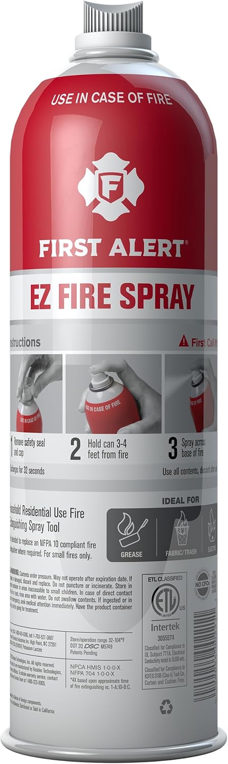 First Alert EZ Fire Spray, Extinguishing Aerosol Spray
