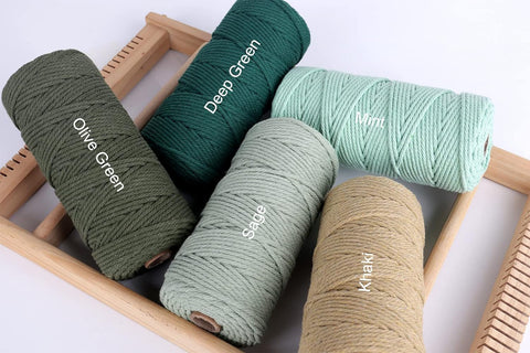 NOANTA Lake Blue Macrame Cord 3mm x 109yards, Cotton Rope Macrame Yarn