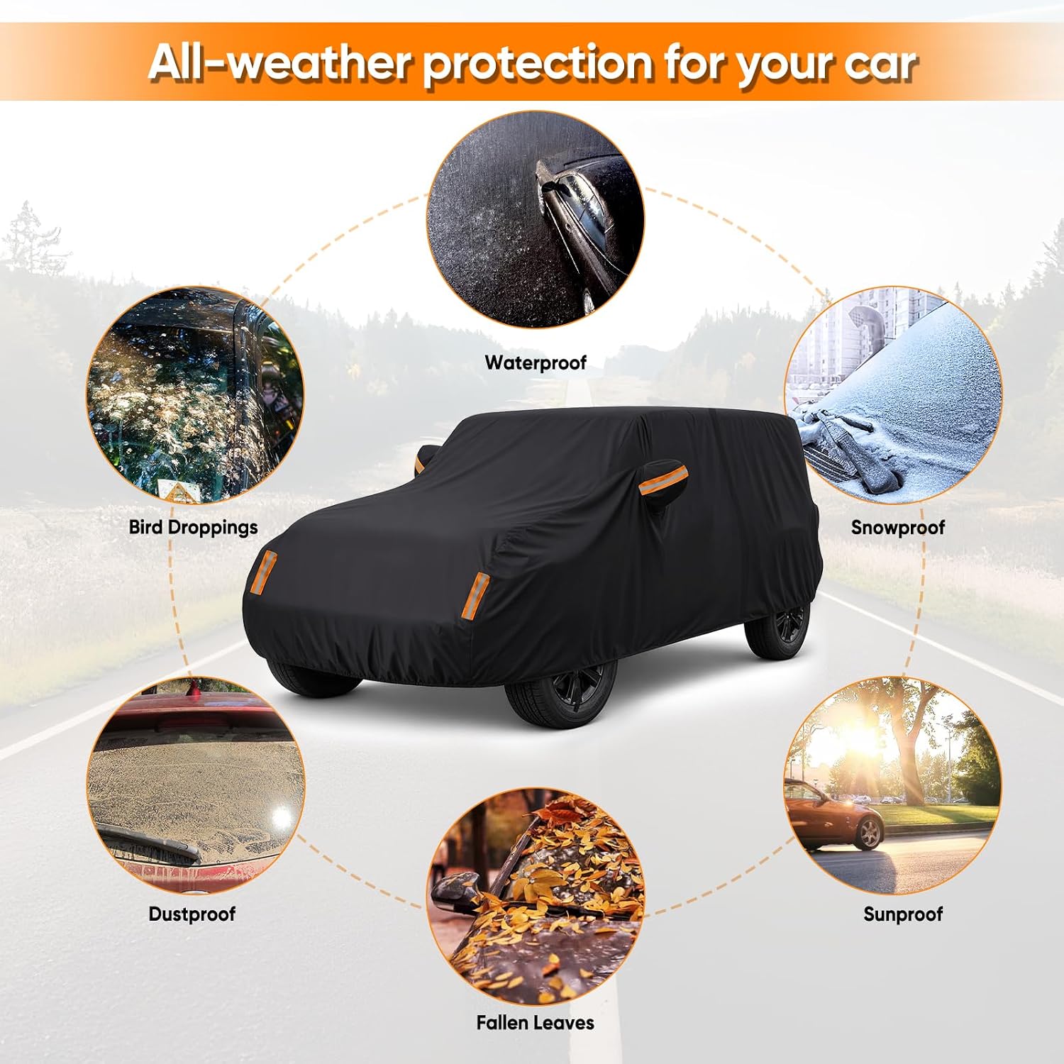 Car Cover for Jeep Wrangler 2 Door Waterproof 1987-2026 JK JL CJ YJ TJ