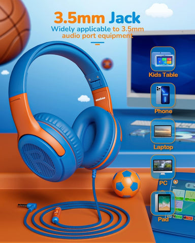 awatrue AT2 2PCS Kids Headphones for School Travel, 85/94dB Safe Volume