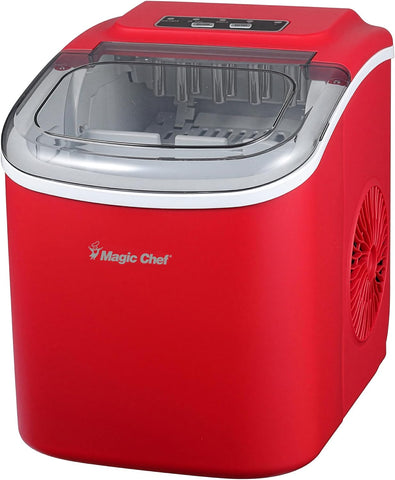 27 lb. Portable Countertop Ice Maker in Red